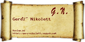 Gerő Nikolett névjegykártya